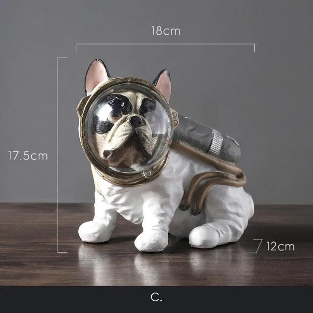 SpaceBulldogAstronautFigurines-Homeko11 Space Bulldog Astronaut Figurines - Homeko