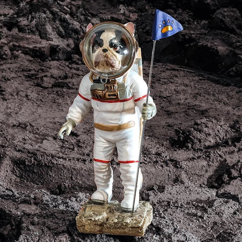 SpaceBulldogAstronautFigurines-Homeko3 Space Bulldog Astronaut Figurines - Homeko