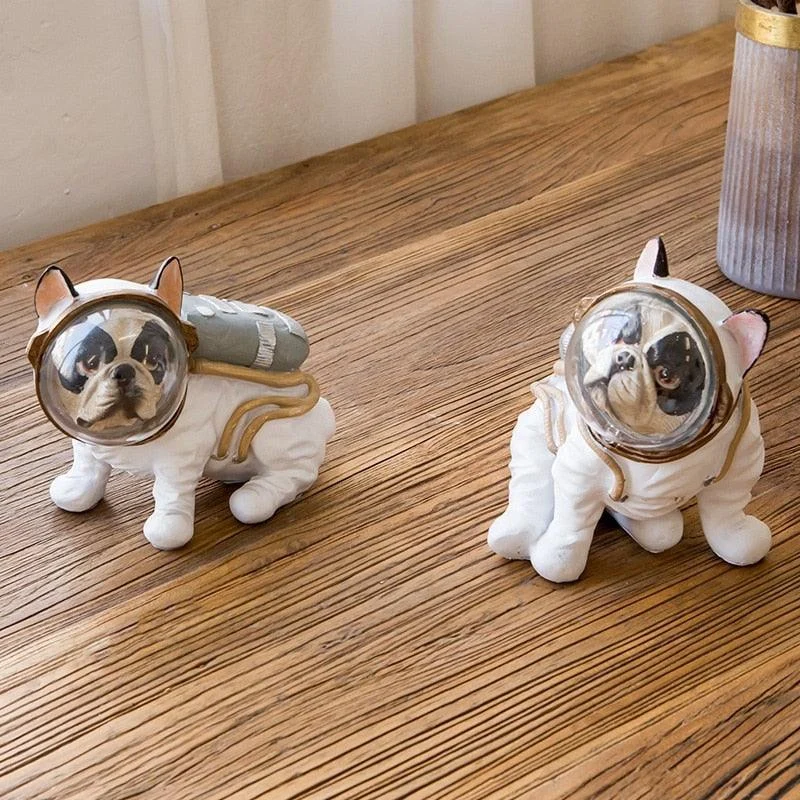 SpaceBulldogAstronautFigurines-Homeko5 Space Bulldog Astronaut Figurines - Homeko