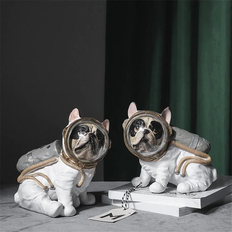 SpaceBulldogAstronautFigurines-Homeko6 Space Bulldog Astronaut Figurines - Homeko