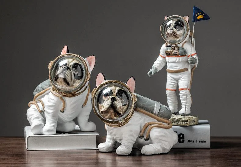 SpaceBulldogAstronautFigurines-Homeko7 Space Bulldog Astronaut Figurines - Homeko