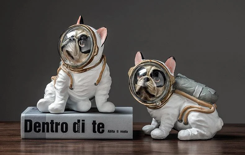 SpaceBulldogAstronautFigurines-Homeko8 Space Bulldog Astronaut Figurines - Homeko