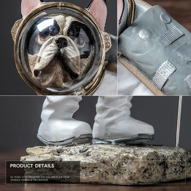SpaceBulldogAstronautFigurines-Homeko9 Space Bulldog Astronaut Figurines - Homeko
