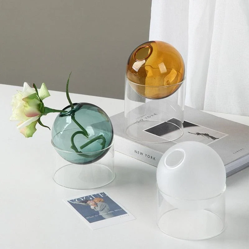SphericalGlassVase-Homeko3 Spherical Glass Vase - Homeko