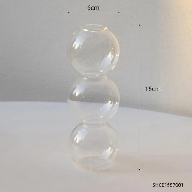 StackedSphereGlassVase-Homeko1 Stacked Sphere Glass Vase - Homeko