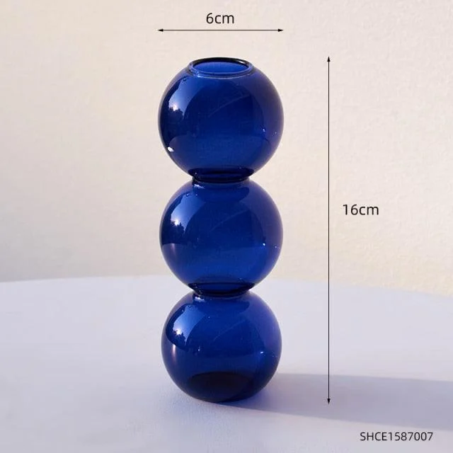 StackedSphereGlassVase-Homeko12 Stacked Sphere Glass Vase - Homeko