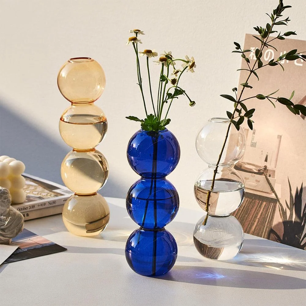 StackedSphereGlassVase-Homeko5 Stacked Sphere Glass Vase - Homeko