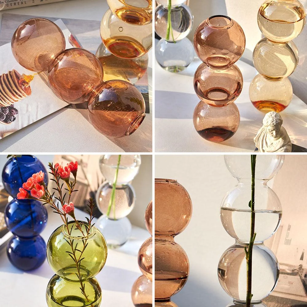 StackedSphereGlassVase-Homeko6 Stacked Sphere Glass Vase - Homeko