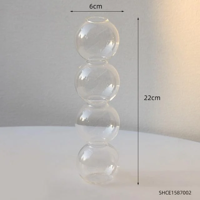StackedSphereGlassVase-Homeko7 Stacked Sphere Glass Vase - Homeko