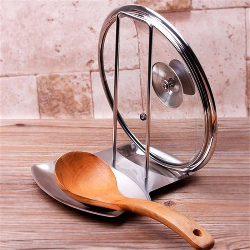 Stainless-Steel-Pan-Pot-Cover-Lid-Rack-Stand-Spoon-Holder-Stove-Organizer-Home-Storage-Soup-Spoon Stainless Steel Pan Pot Cover Lid Rack Stand Spoon Holder Stove Organizer Home Storage Soup Spoon