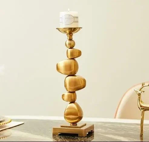 Stone Stack Alloy Candle Holder - ISTANBULLU LTD