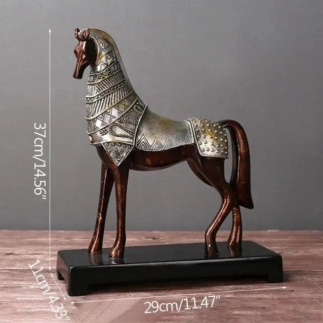 StrongHorseStatueGlazedCeramicsWarhorseRetroSculpturesandStatuesDecorationsGift-Homeko7 Strong Horse Statue Glazed Ceramics Warhorse Retro Sculptures and Statues Decorations Gift - Homeko