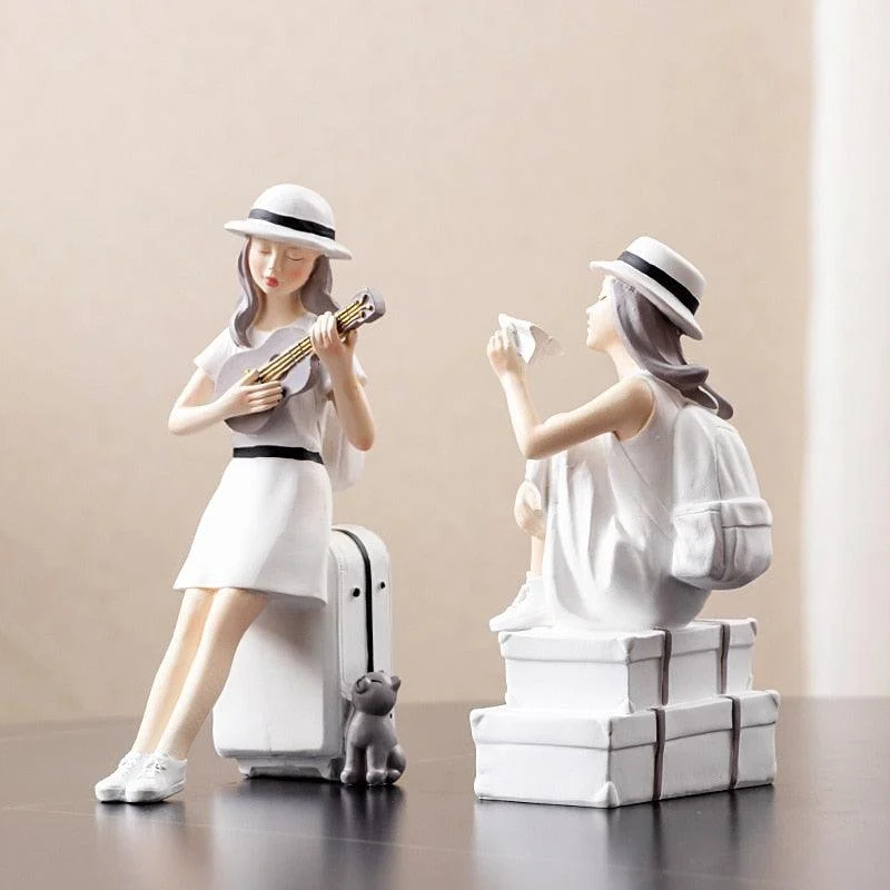 SummerTravelGirlsFigurine-Homeko3 Summer Travel Girls Figurine - Homeko