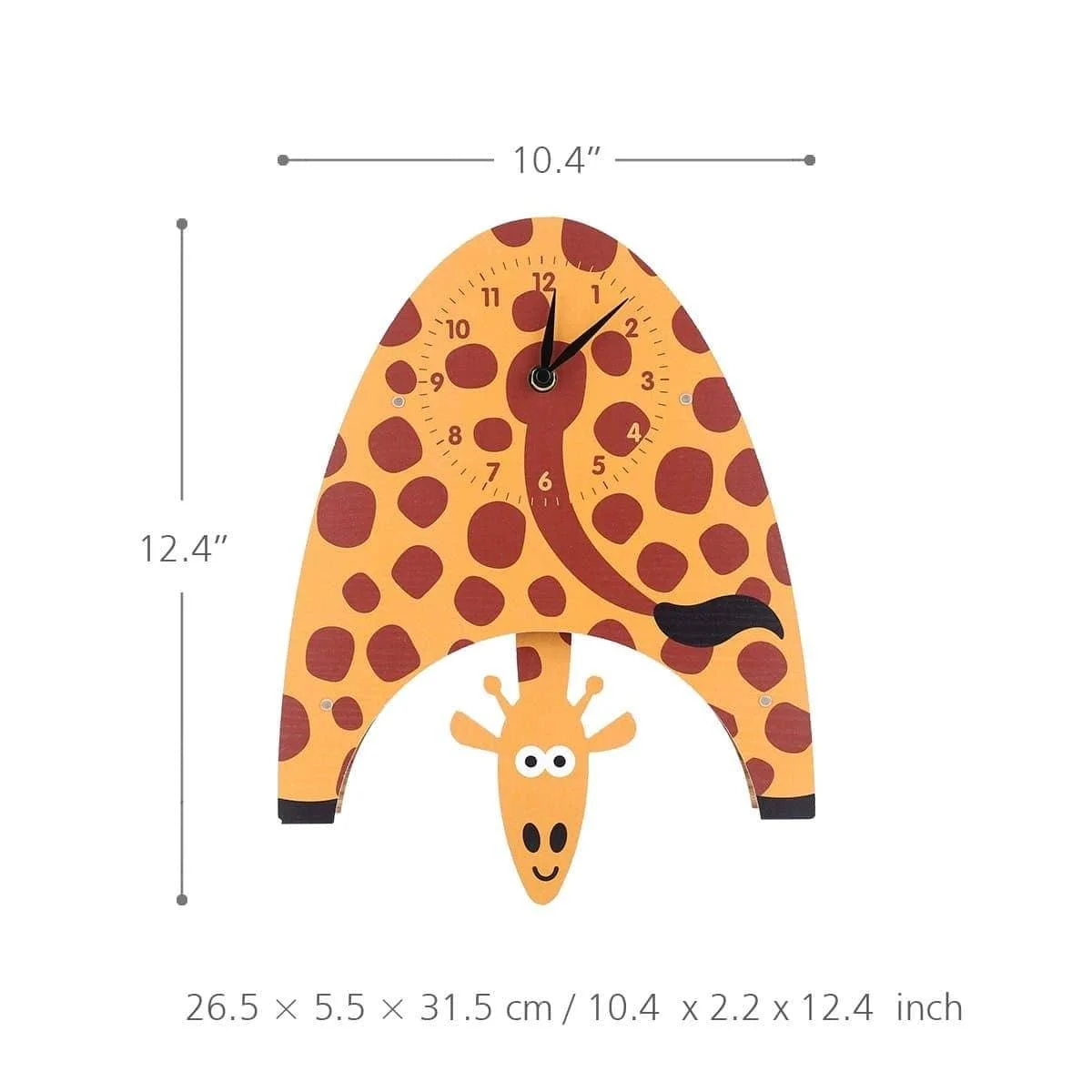 Swinging Giraffe Kids Bedroom Wall Clocks Fun And Whimsical Decor 3
