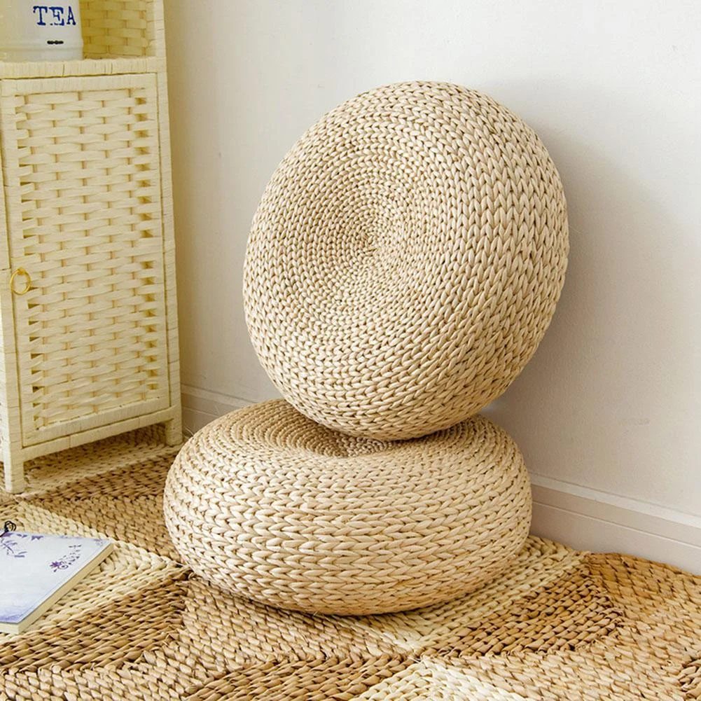 Tatami Cushion Hand Woven Natural Straw Round Thick Padded Window Chair Meditation Home Decoration 6c47211a C39b 4913 844a 25c833e76835