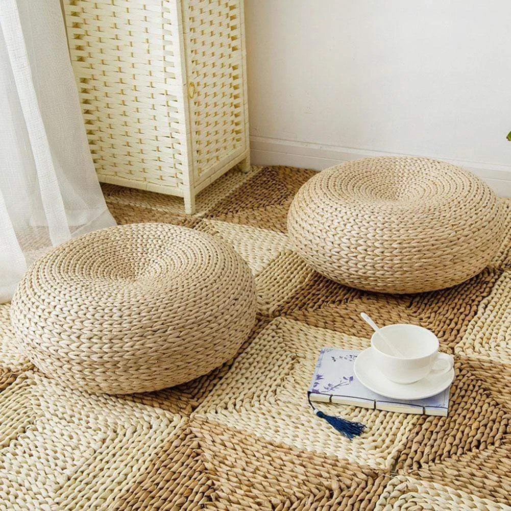 Tatami Cushion Hand Woven Natural Straw Round Thick Padded Window Chair Meditation Home Decoration B5216594 9ae6 4592 Abbf C83c299e8280