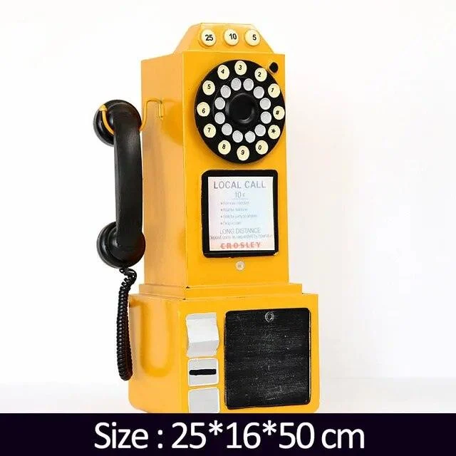 TelephoneModelVintageMetalOrnamentEuropeanPhotoPropsSculpturesandStatues-Homeko1 Telephone Model Vintage Metal Ornament European Photo Props Sculptures and Statues - Homeko