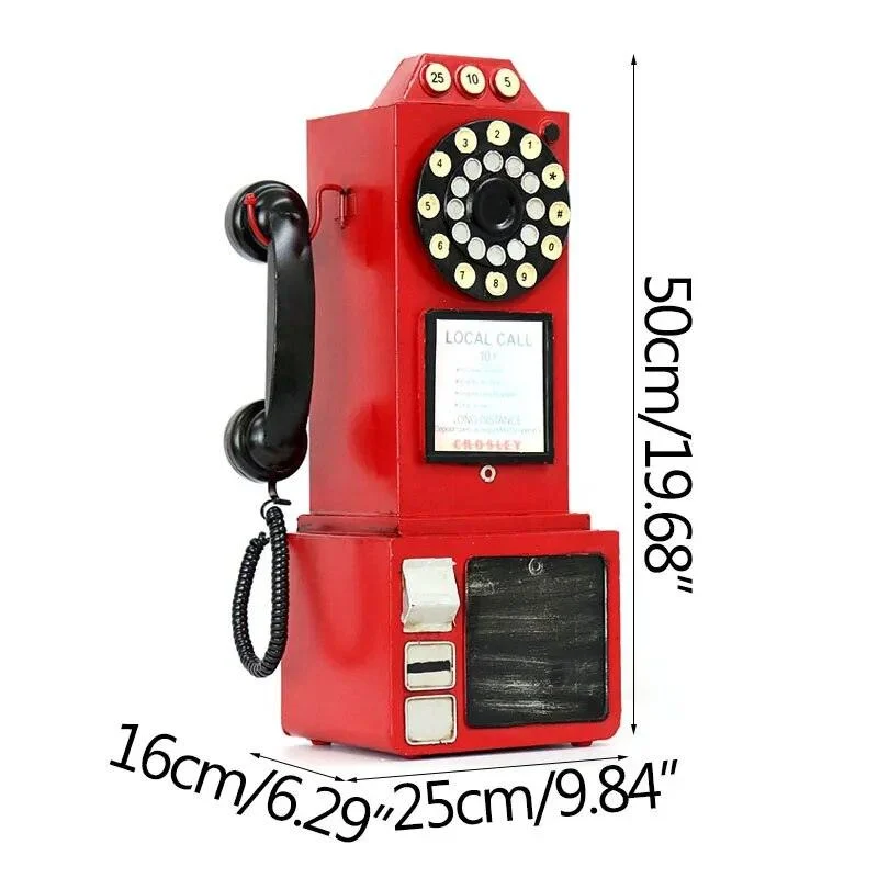 TelephoneModelVintageMetalOrnamentEuropeanPhotoPropsSculpturesandStatues-Homeko5 Telephone Model Vintage Metal Ornament European Photo Props Sculptures and Statues - Homeko