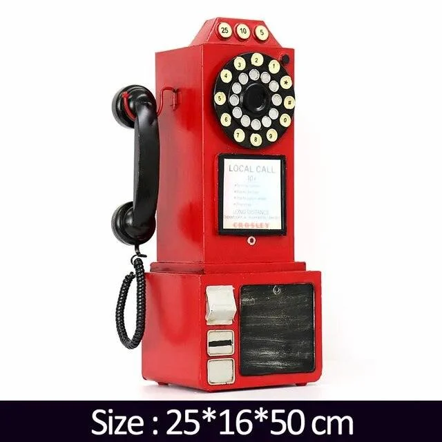 TelephoneModelVintageMetalOrnamentEuropeanPhotoPropsSculpturesandStatues-Homeko7 Telephone Model Vintage Metal Ornament European Photo Props Sculptures and Statues - Homeko