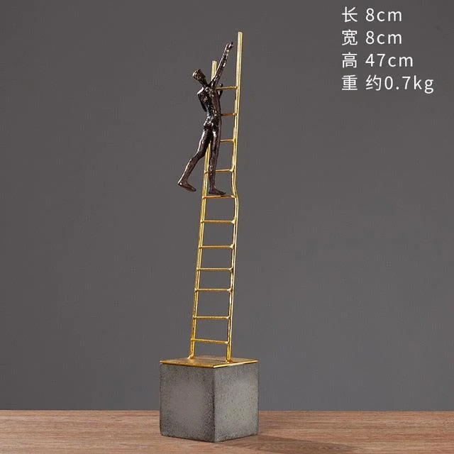 ThinkerSittingOnGoldStairsSculpturesandStatuesforDecoration-Homeko1 Thinker Sitting On Gold Stairs Sculptures and Statues for Decoration - Homeko