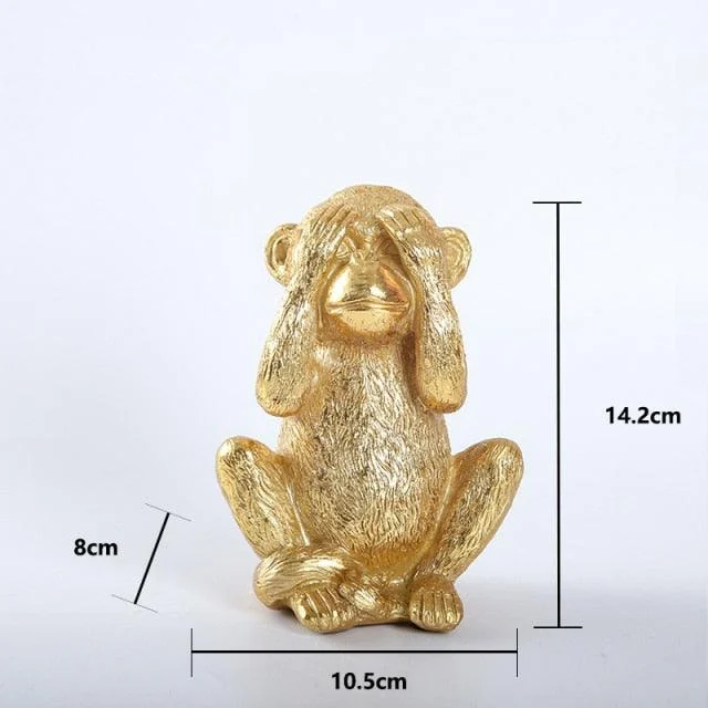 ThreeWiseGoldenMonkeys-Homeko6 Three Wise Golden Monkeys - Homeko