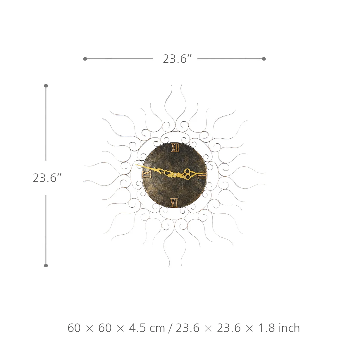 Sun-shaped Retro Wall Decor Clock