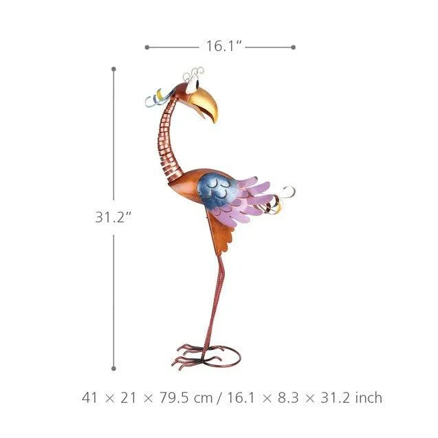 Toucan Iron Sculpture Garden Decor Playful Cartoon Inspired Design 16