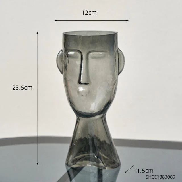 TransparentFaceGlassVase-Homeko1 Transparent Face Glass Vase - Homeko