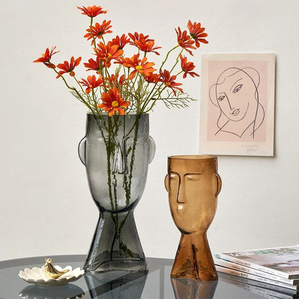 TransparentFaceGlassVase-Homeko2 Transparent Face Glass Vase - Homeko