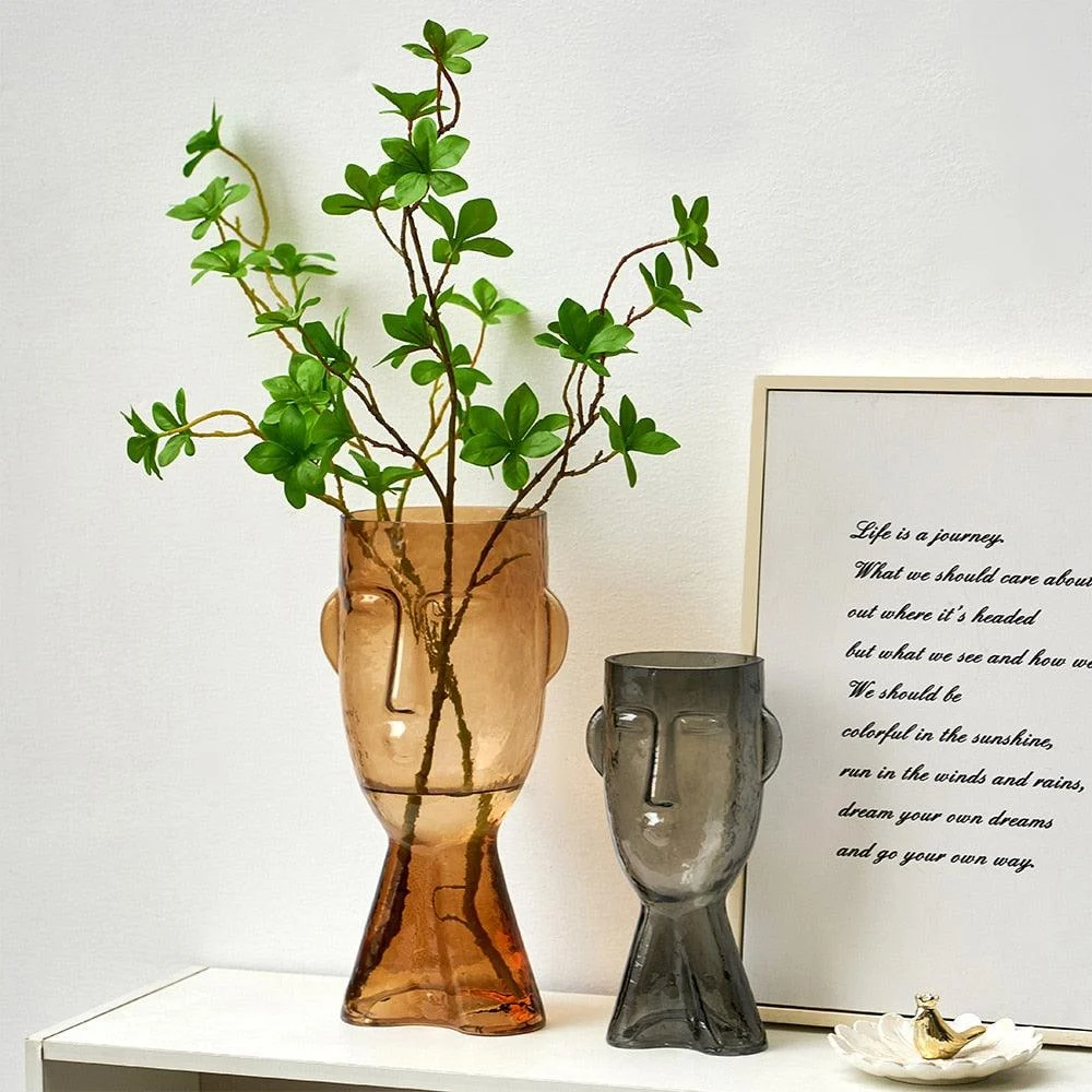 TransparentFaceGlassVase-Homeko4 Transparent Face Glass Vase - Homeko