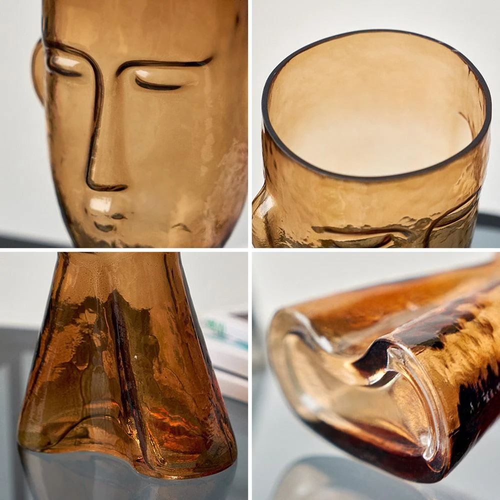 TransparentFaceGlassVase-Homeko5 Transparent Face Glass Vase - Homeko