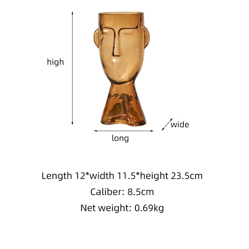 TransparentFaceGlassVase-Homeko6 Transparent Face Glass Vase - Homeko