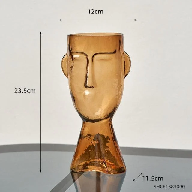 TransparentFaceGlassVase-Homeko7 Transparent Face Glass Vase - Homeko