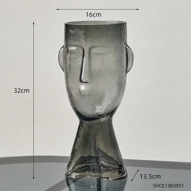 TransparentFaceGlassVase-Homeko8 Transparent Face Glass Vase - Homeko