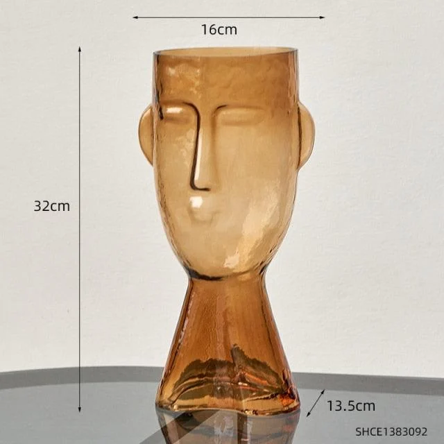 TransparentFaceGlassVase-Homeko9 Transparent Face Glass Vase - Homeko