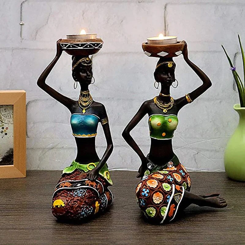 TribalAfricanCandleHolder-Homeko11 Tribal African Candle Holder - Homeko