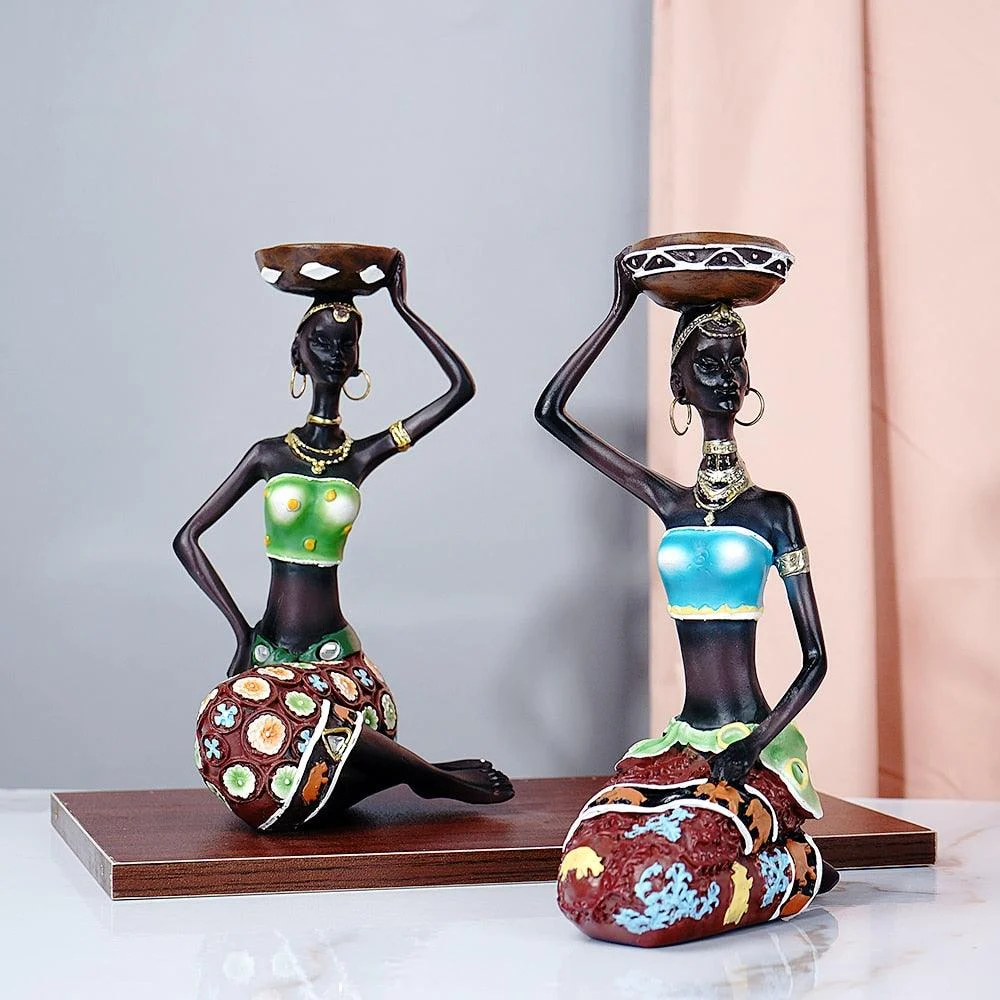 TribalAfricanCandleHolder-Homeko3 Tribal African Candle Holder - Homeko