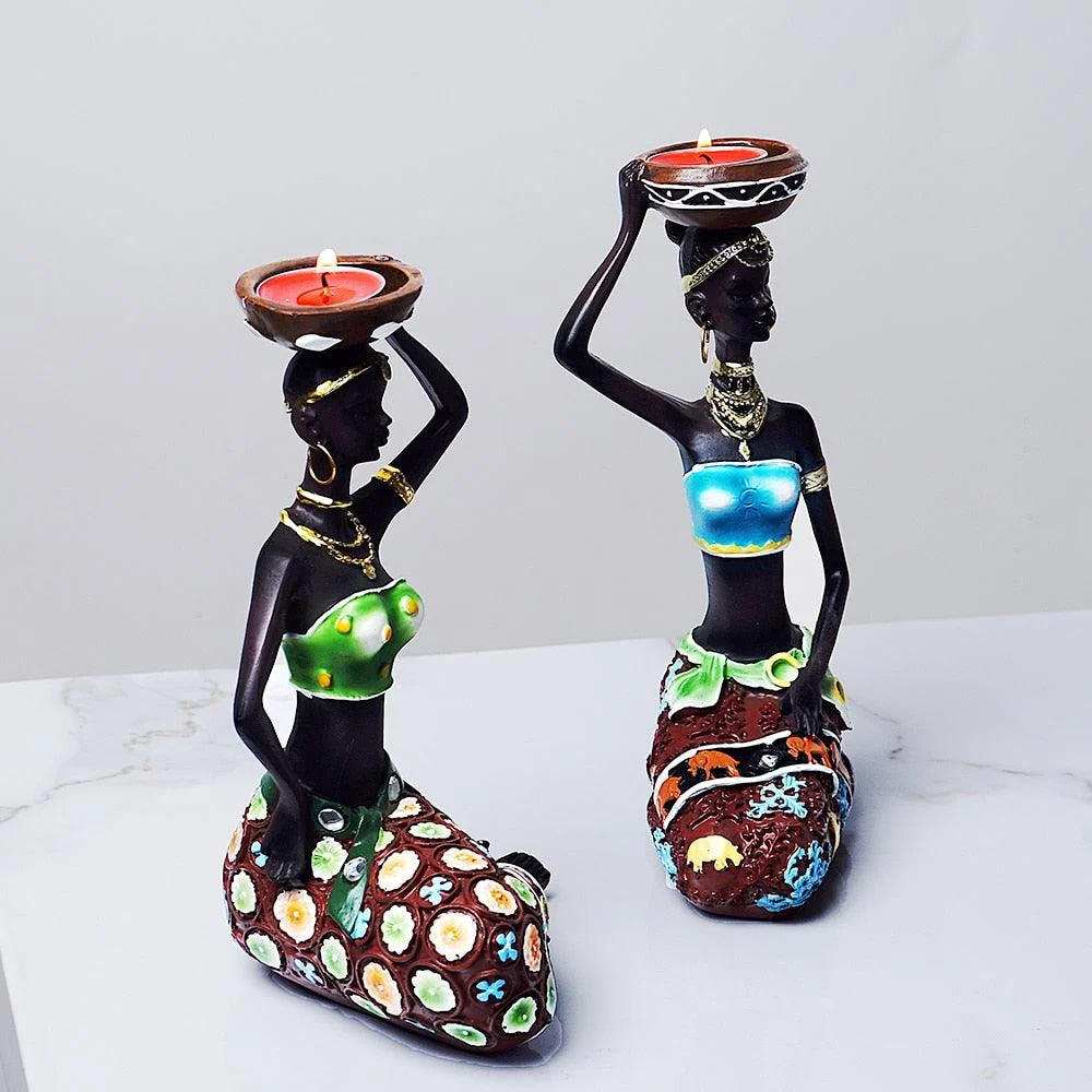 TribalAfricanCandleHolder-Homeko5 Tribal African Candle Holder - Homeko