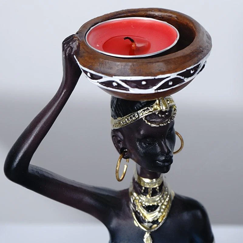 TribalAfricanCandleHolder-Homeko9 Tribal African Candle Holder - Homeko