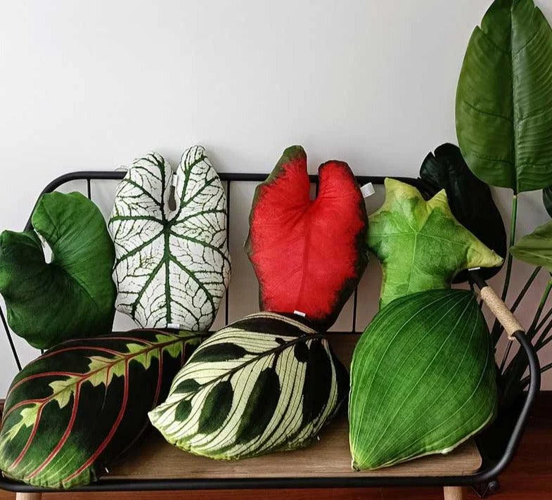Tropical Monstera Leaf Pillow - ISTANBULLU LTD