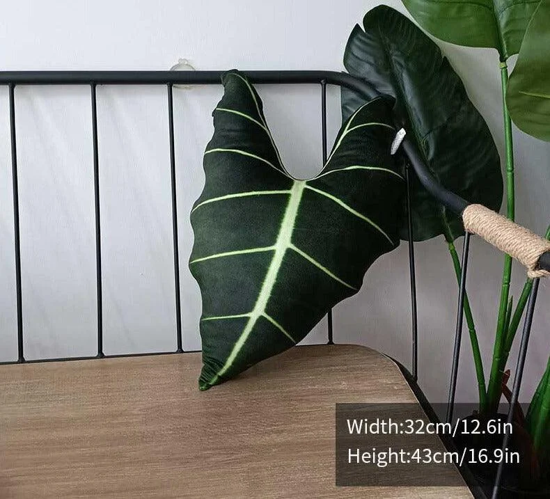 Tropical Monstera Leaf Pillow - ISTANBULLU LTD