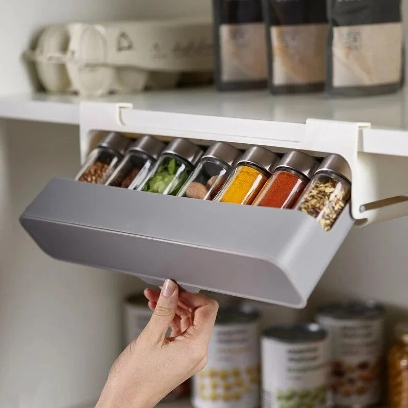 UxrcKitchen-Spice-Organizer-Wall-mounted-Seasoning-Bottle-Storage-Rack-Self-Adhesive-Under-Shelf-Organization-Accessories-Tools Uxrckitchen Spice Organizer Wall Mounted Seasoning Bottle Storage Rack Self Adhesive Under Shelf Organization Accessories Tools