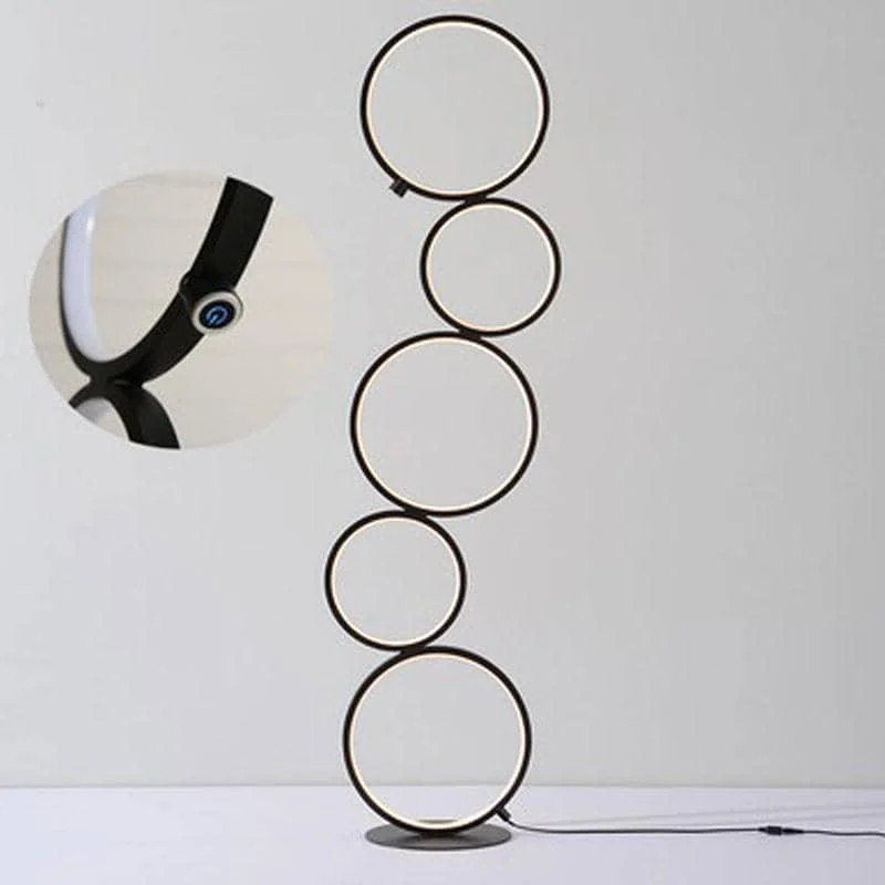 Vertical Five Rings Floor Lamp Unique Modern Lighting For Home Decor 14