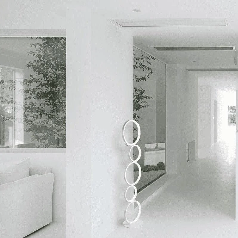 Vertical Five Rings Floor Lamp Unique Modern Lighting For Home Decor 5