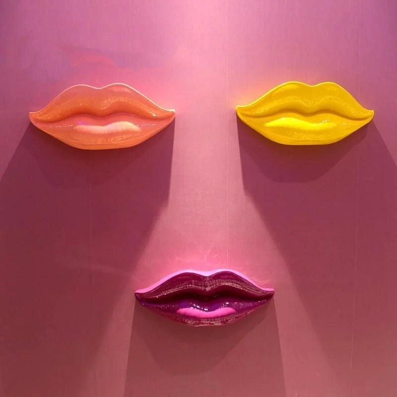 Vibrant Lip Sculpture Wall Art - Homeko
