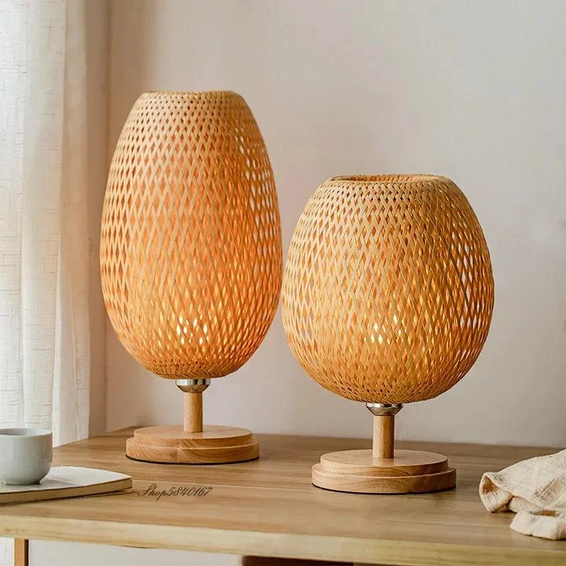 Vintage Bamboe Tafel Lampen Chinese Stijl Handgemaakte Houten Bureaulamp Voor Woonkamer Slaapkamer Decoratie Creatieve E27 Naast 499f74a1 C647 46e2 A2db C8d1dab3068d