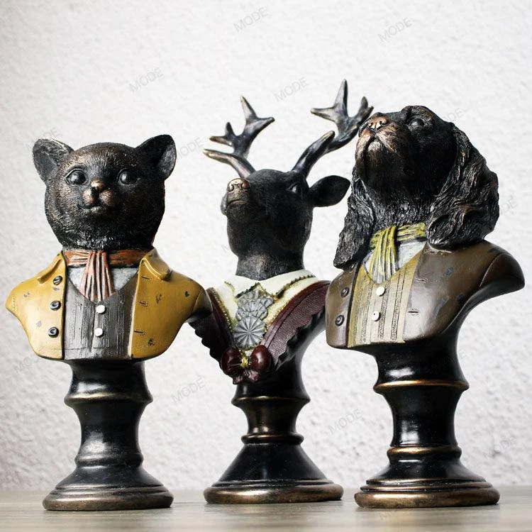 VintageCatDeerSculpturesandStatuesResinStatuedecorationcrafts-Homeko1 Vintage Cat Deer Sculptures and Statues Resin Statue decoration crafts - Homeko