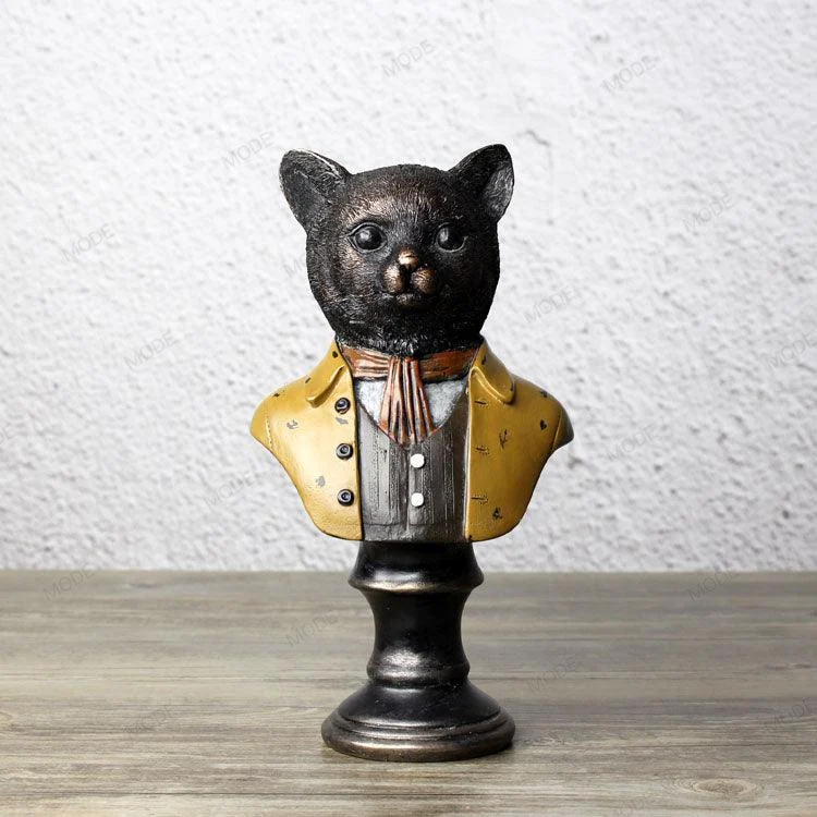 VintageCatDeerSculpturesandStatuesResinStatuedecorationcrafts-Homeko2 Vintage Cat Deer Sculptures and Statues Resin Statue decoration crafts - Homeko