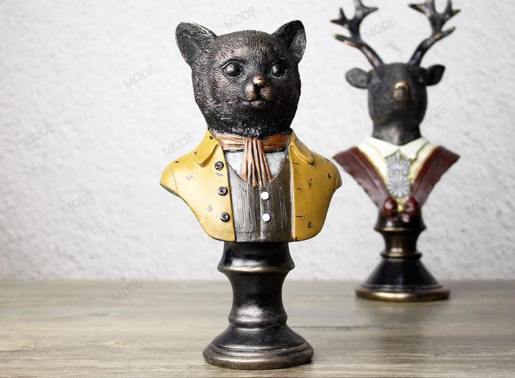VintageCatDeerSculpturesandStatuesResinStatuedecorationcrafts-Homeko6 Vintage Cat Deer Sculptures and Statues Resin Statue decoration crafts - Homeko