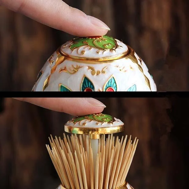 VintageFabergeEggToothpickHolders-Homeko3 Vintage Faberge Egg Toothpick Holders - Homeko